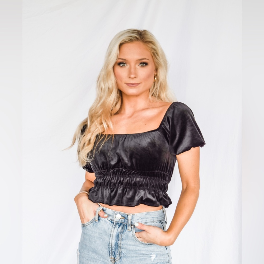 Black velvet HYFVE crop top